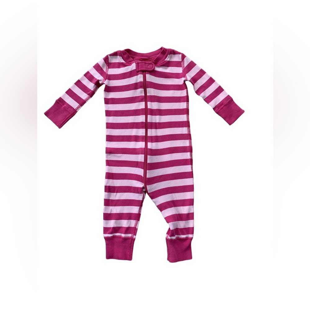 Hanna Andersson Size 60, 3-6 Months, Organic Pink Striped Pajamas Sleeper